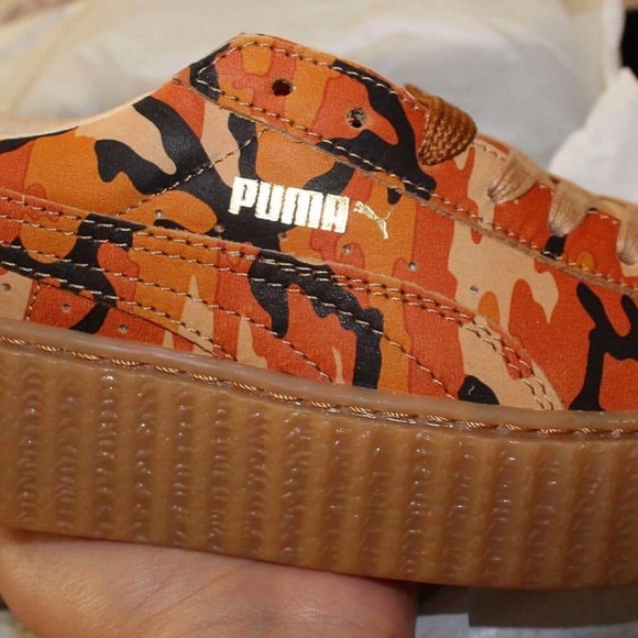 Puma Fenty orange camo sneakers in size women’s 7 - Picture 3 of 6